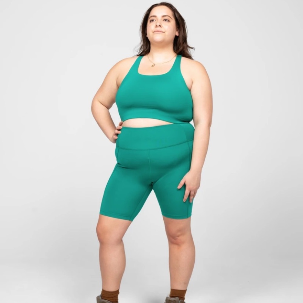 Girlfriend Collective Bike Shorts in Saguaro